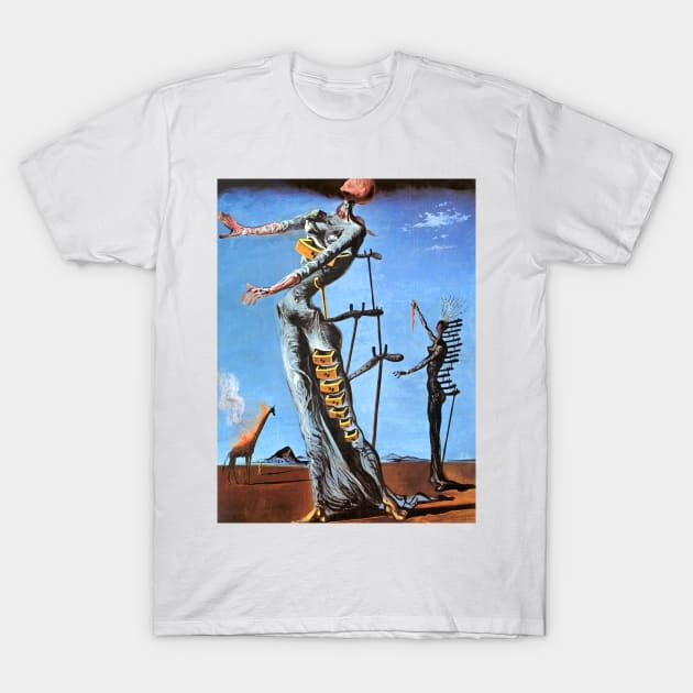 Salvador Dali The Burning Giraffe Art Print Surrealism Graphic Poster Surreal Style T-Shirt by ZiggyPrint